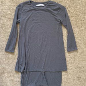 Susana Monaco | Gray Long-Sleeved Mini Tiered Dress | Size XS